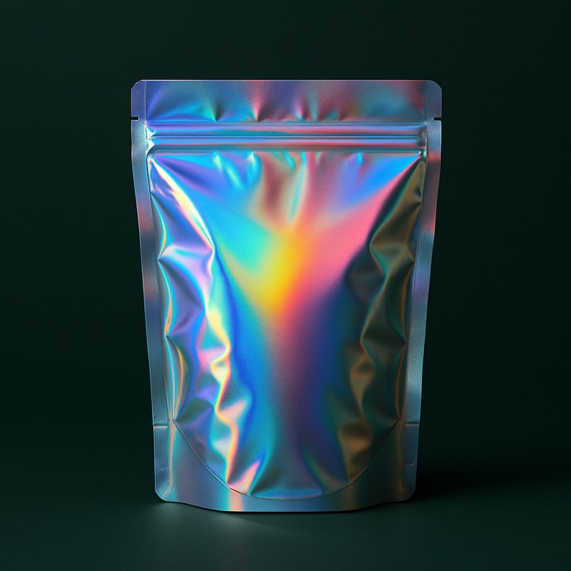 Holographic / Metallic Sheen Pouch — custom packaging by TWO Packaging